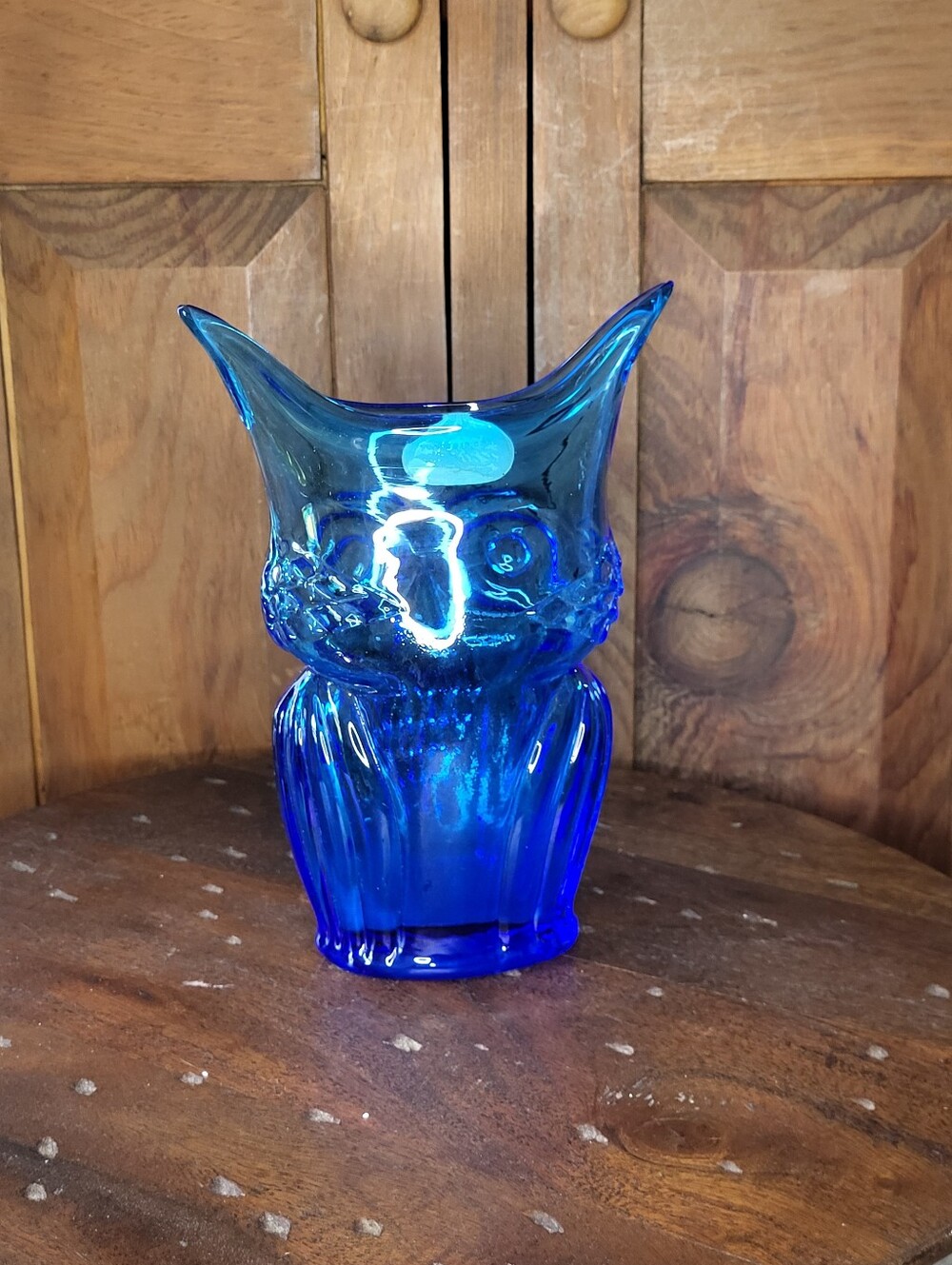 Cobalt Blue Glass Owl Vase - Unbranded - Picture 9 of 14